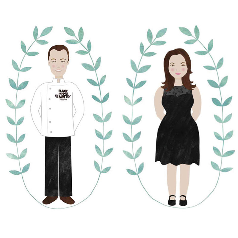 illustration of two members of staff